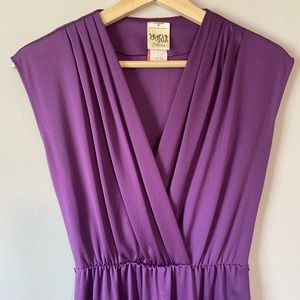 Vintage 70’s Oops California Purple Polyester Midi Dress